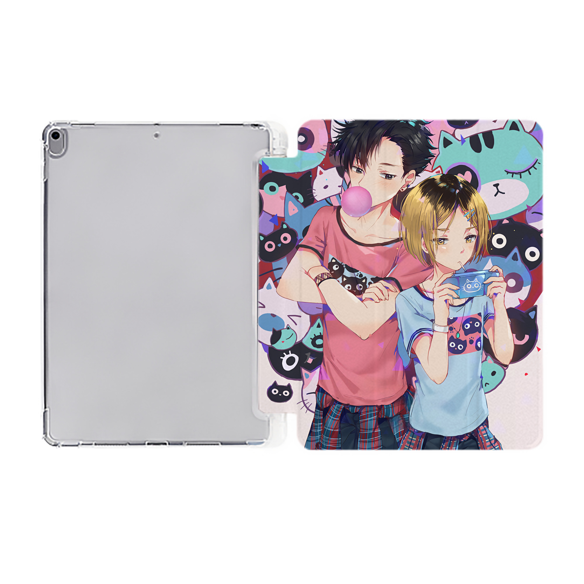 （画像用） ハイキュー!! Haikyu!! IPad ケース ペン収納付き 三つ折りスタンド PUレザー×シリコン 対応機種9.5/10.5/10.9インチ